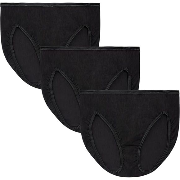 Women's Hi Cut Panty by Vanity Fair, Size XL, Black 3 Pack NWOT - Picture 1 of 5